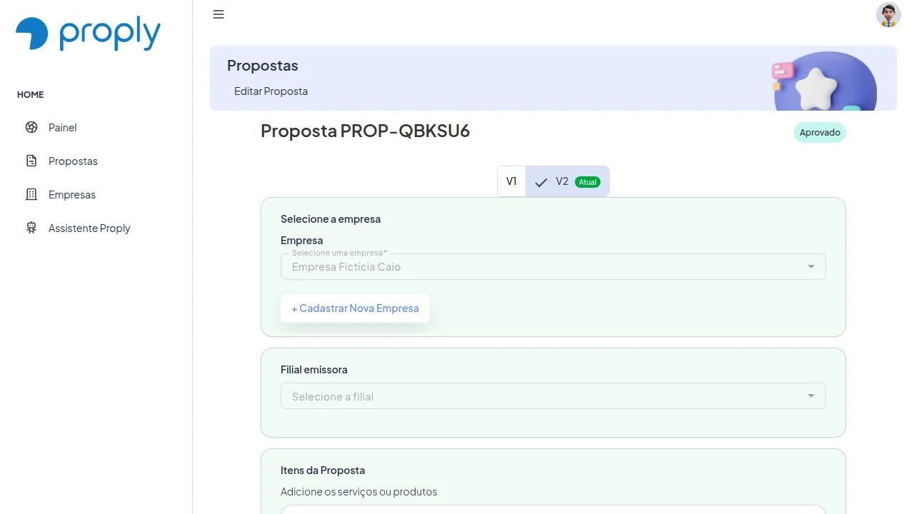 Proposta aprovada no Proply